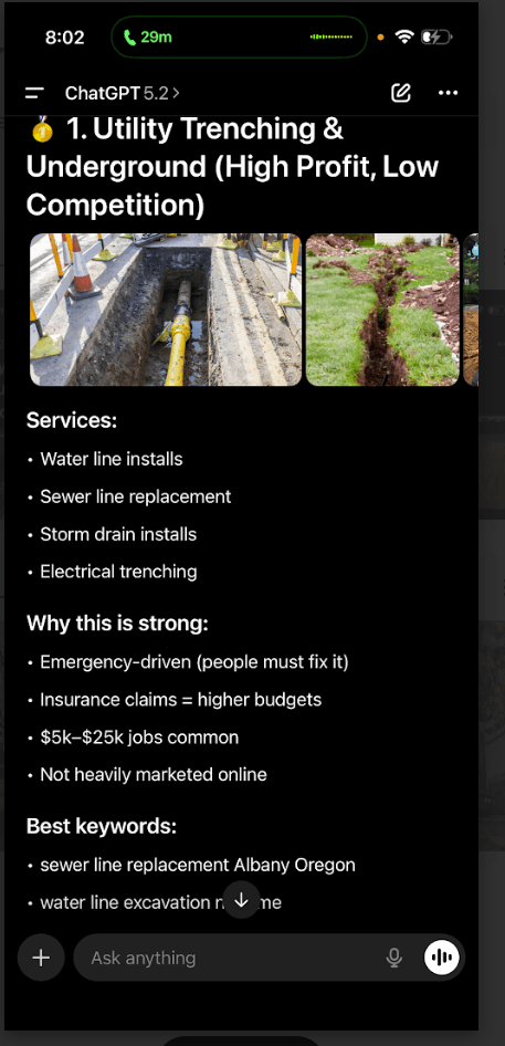 Water & Electrical utility trenching